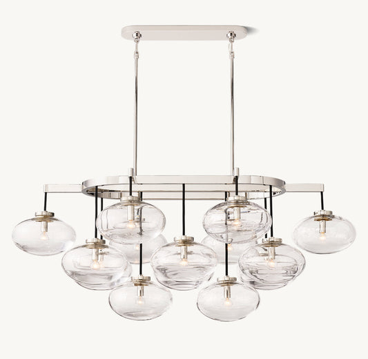 CABRETTE CLEAR GLASS LINEAR CHANDELIER 54"
