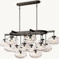 CABRETTE CLEAR GLASS LINEAR CHANDELIER 54"