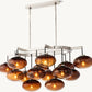 CABRETTE AMBER GLASS LINEAR CHANDELIER 54"