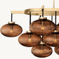 CABRETTE AMBER GLASS LINEAR CHANDELIER 72"
