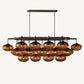 CABRETTE AMBER GLASS LINEAR CHANDELIER 72"