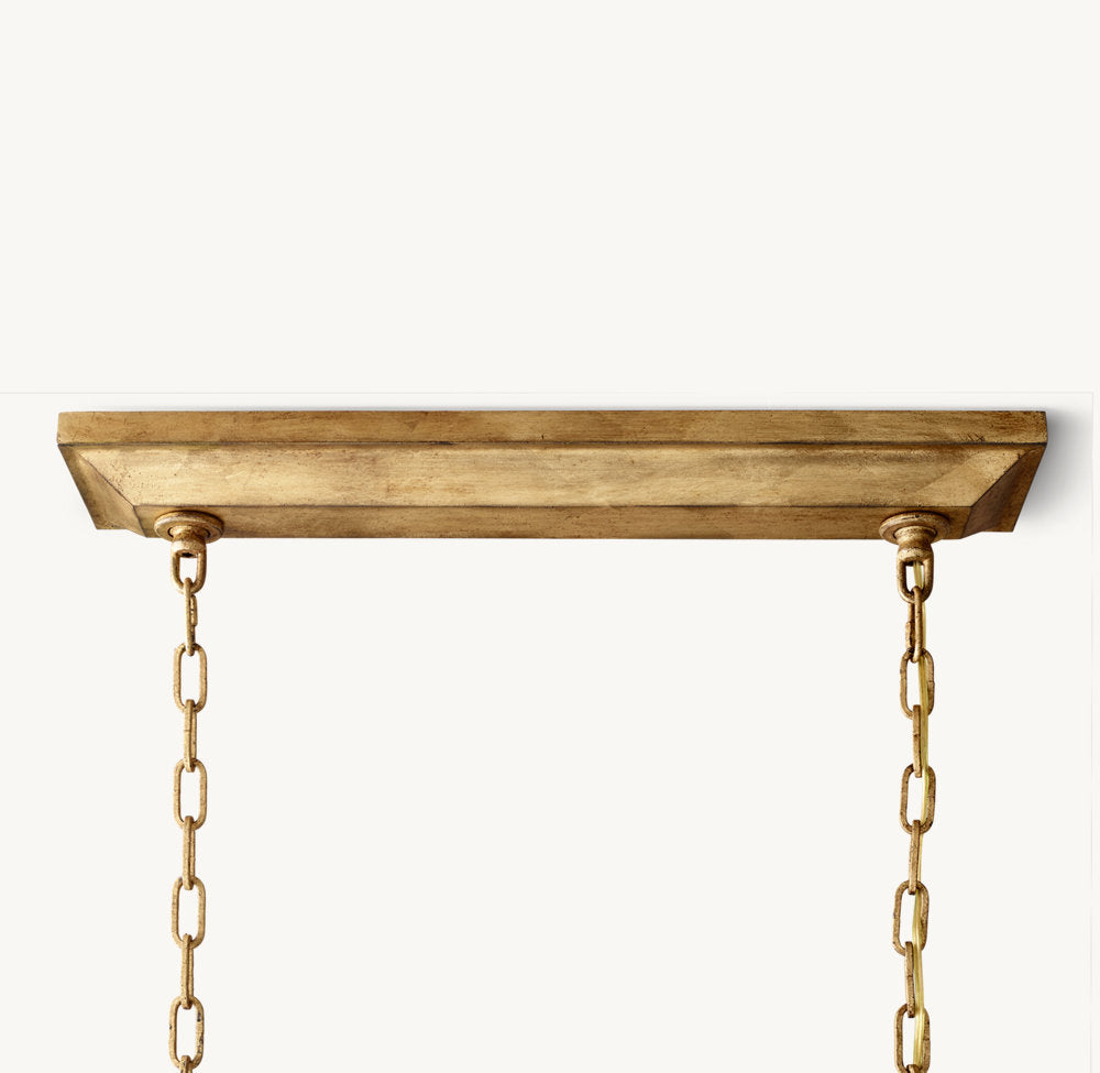 19TH C. ENGLISH OPENWORK RECTANGULAR CHANDELIER 54"