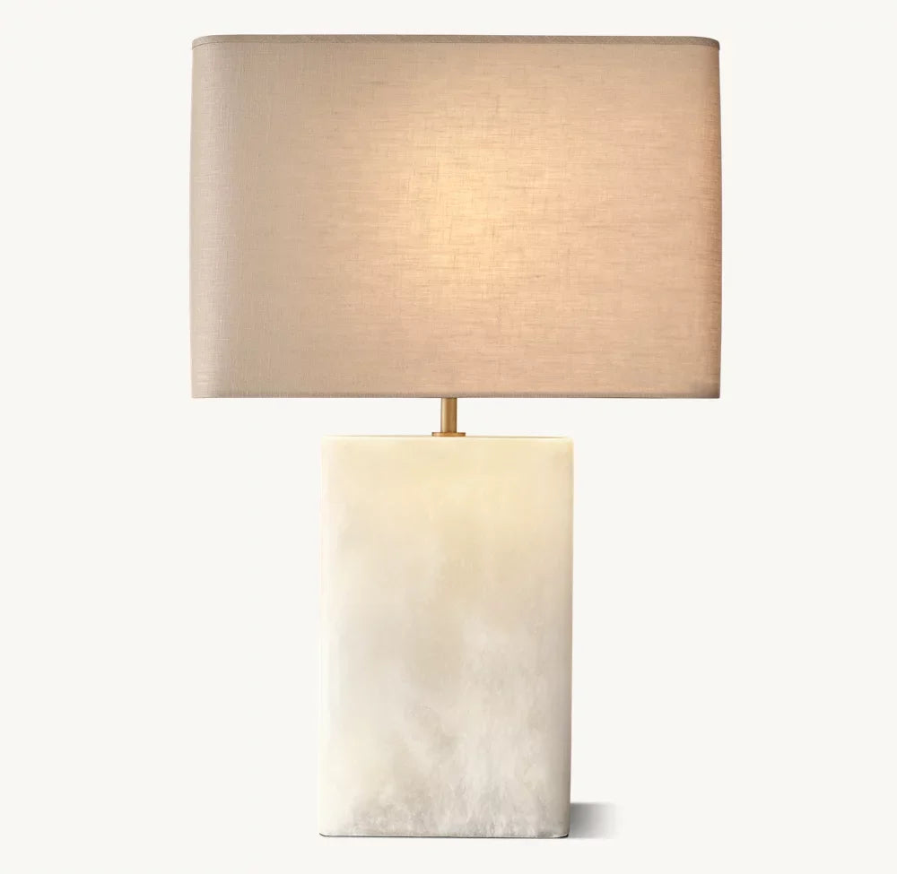 TALLADO ALABASTER RECTANGULAR TABLE LAMP