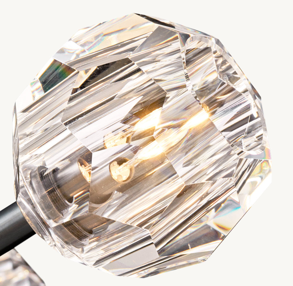 BOULE DE CRISTAL SMOKE GLASS GRAND SCONCE
