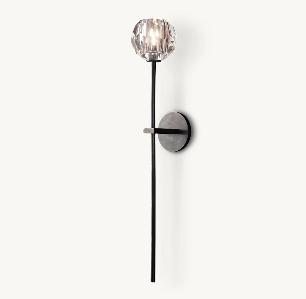 BOULE DE CRISTAL SMOKE GLASS GRAND SCONCE