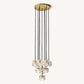BOULE DE CRISTAL CLEAR GLASS ROUND CLUSTER CHANDELIER 14"