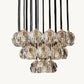 BOULE DE CRISTAL CLEAR GLASS ROUND CLUSTER CHANDELIER 24"