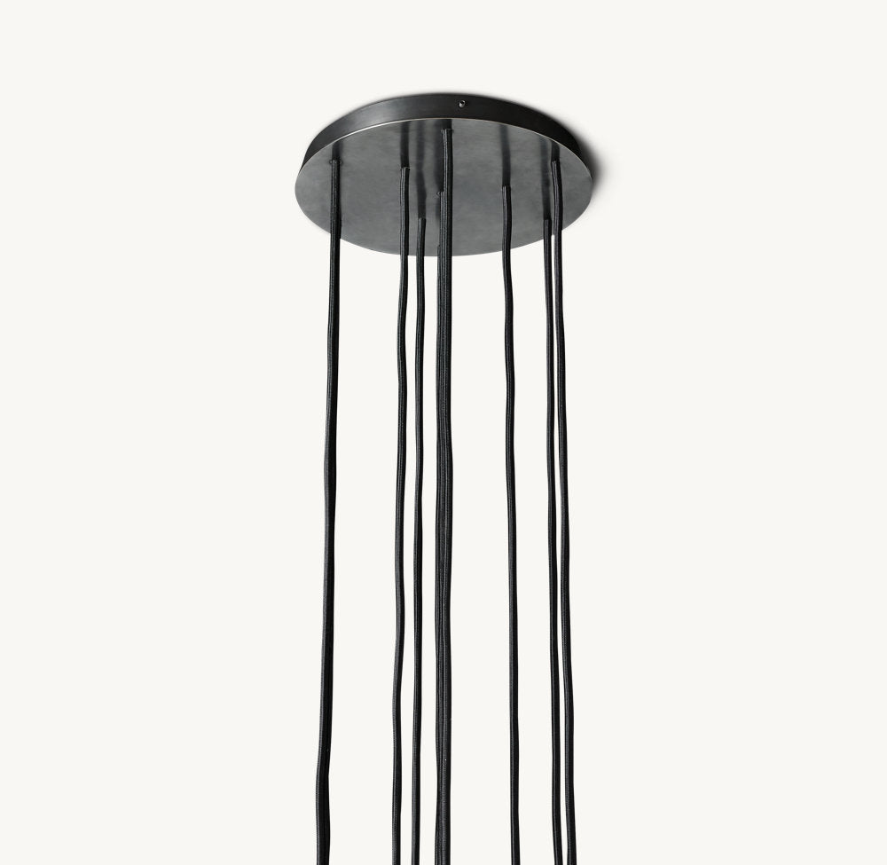 BOULE DE CRISTAL CLEAR GLASS ROUND CLUSTER CHANDELIER 14"