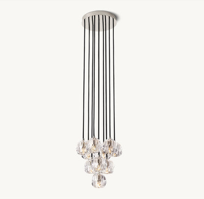 BOULE DE CRISTAL CLEAR GLASS ROUND CLUSTER CHANDELIER 14"
