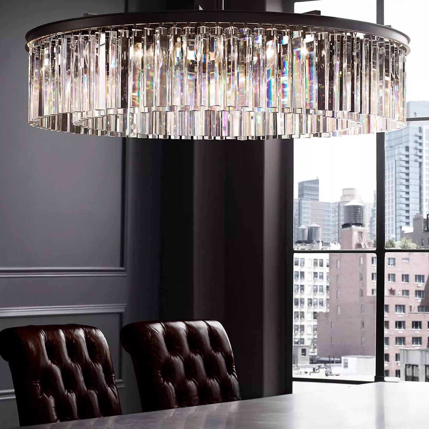 Rhys Round Chandelier 32", 8-lights